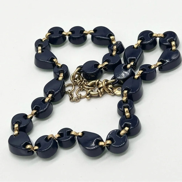 J. Crew Green Sea Glass Navy Brulee Necklace - Picture 8 of 8